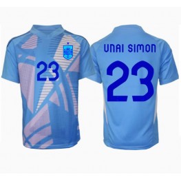 Spanje Unai Simon #23 Keeper Thuis tenue EK 2024 Korte Mouw