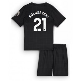 Tottenham Hotspur Dejan Kulusevski #21 Uit tenue Kids 2025-26 Korte Mouw (+ Korte broeken)