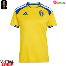 Zweden Thuis tenue Dames WK 2026 Korte Mouw