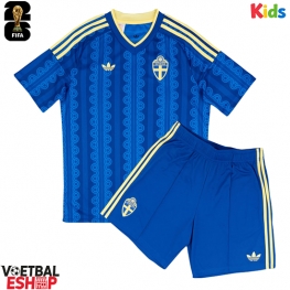 Zweden Uit tenue Kids WK 2026 Korte Mouw (+ Korte broeken)