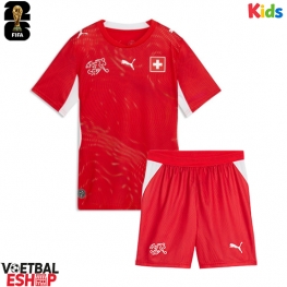 Zwitserland Thuis tenue Kids WK 2026 Korte Mouw (+ Korte broeken)