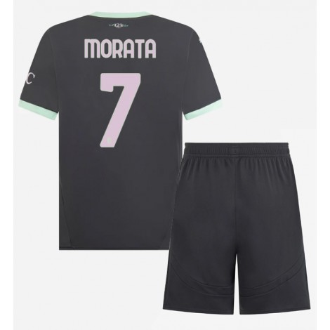 AC Milan Alvaro Morata #7 Derde tenue Kids 2024-25 Korte Mouw (+ Korte broeken)