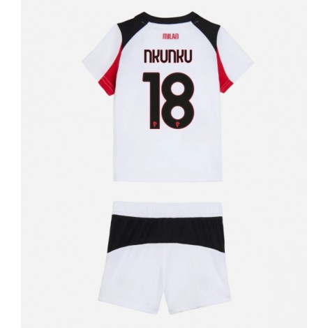 AC Milan Christopher Nkunku #18 Uit tenue Kids 2025-26 Korte Mouw (+ Korte broeken)