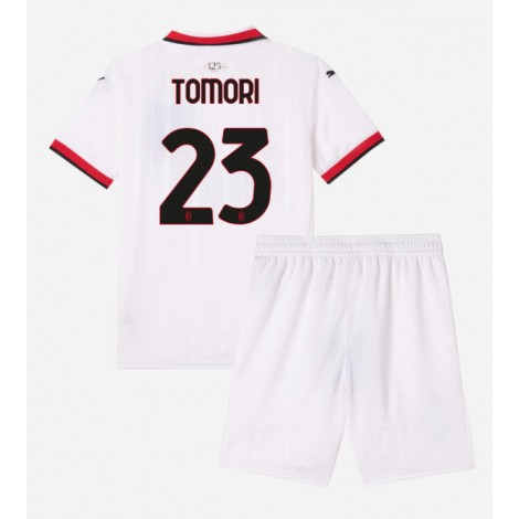 AC Milan Fikayo Tomori #23 Uit tenue Kids 2024-25 Korte Mouw (+ Korte broeken)