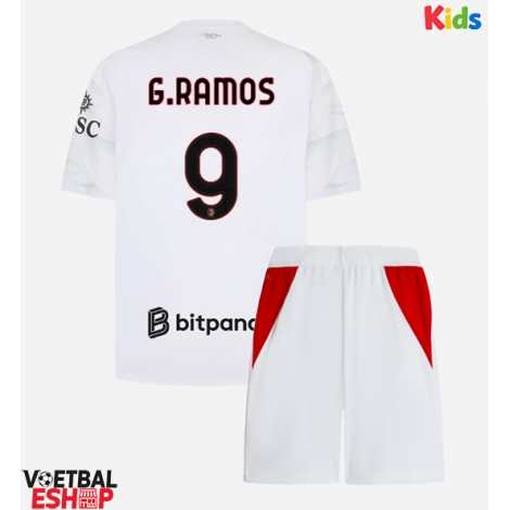AC Milan Goncalo Ramos #9 Uit tenue Kids 2026-27 Korte Mouw (+ Korte broeken)