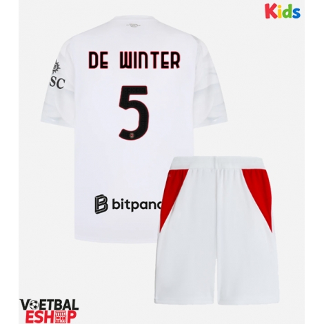 AC Milan Koni De Winter #5 Uit tenue Kids 2026-27 Korte Mouw (+ Korte broeken)