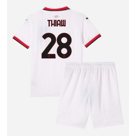 AC Milan Malick Thiaw #28 Uit tenue Kids 2024-25 Korte Mouw (+ Korte broeken)