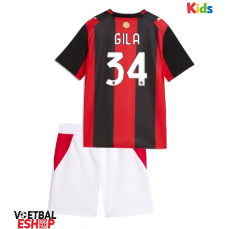 AC Milan Mario Gila #34 Thuis tenue Kids 2026-27 Korte Mouw (+ Korte broeken)