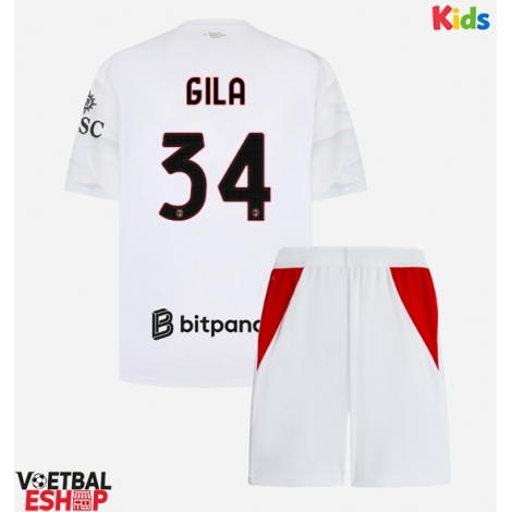 AC Milan Mario Gila #34 Uit tenue Kids 2026-27 Korte Mouw (+ Korte broeken)