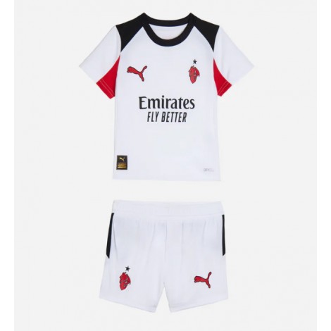 AC Milan Santiago Gimenez #7 Uit tenue Kids 2025-26 Korte Mouw (+ Korte broeken)