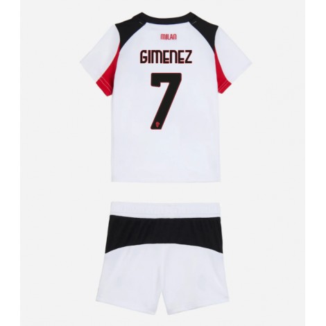 AC Milan Santiago Gimenez #7 Uit tenue Kids 2025-26 Korte Mouw (+ Korte broeken)