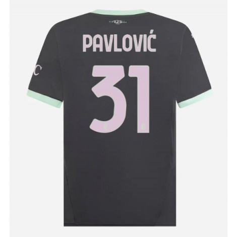 AC Milan Strahinja Pavlovic #31 Derde tenue 2024-25 Korte Mouw AC Milan Strahinja Pavlovic #31 Derde tenue 2024-25 Korte Mouw