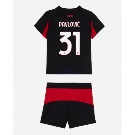 AC Milan Strahinja Pavlovic #31 Thuis tenue Kids 2025-26 Korte Mouw (+ Korte broeken)