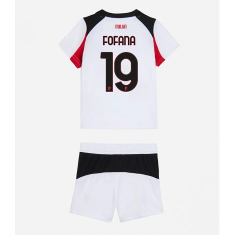 AC Milan Youssouf Fofana #19 Uit tenue Kids 2025-26 Korte Mouw (+ Korte broeken)