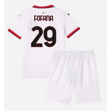AC Milan Youssouf Fofana #29 Uit tenue Kids 2024-25 Korte Mouw (+ Korte broeken)