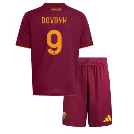 AS Roma Artem Dovbyk #9 Thuis tenue Kids 2025-26 Korte Mouw (+ Korte broeken)