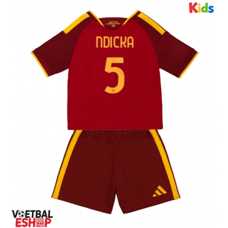AS Roma Evan Ndicka #5 Thuis tenue Kids 2026-27 Korte Mouw (+ Korte broeken)