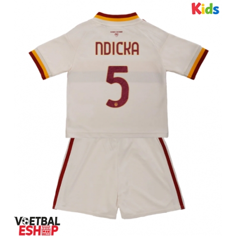 AS Roma Evan Ndicka #5 Uit tenue Kids 2026-27 Korte Mouw (+ Korte broeken)