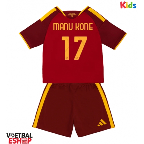 AS Roma Manu Kone #17 Thuis tenue Kids 2026-27 Korte Mouw (+ Korte broeken)