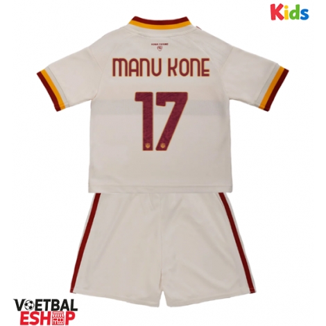 AS Roma Manu Kone #17 Uit tenue Kids 2026-27 Korte Mouw (+ Korte broeken)