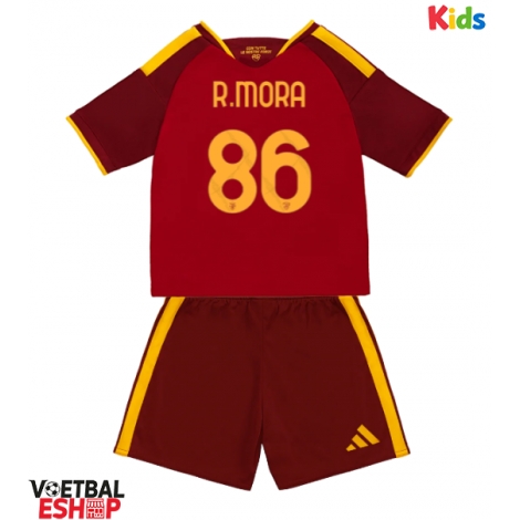 AS Roma Rodrigo Mora #86 Thuis tenue Kids 2026-27 Korte Mouw (+ Korte broeken)
