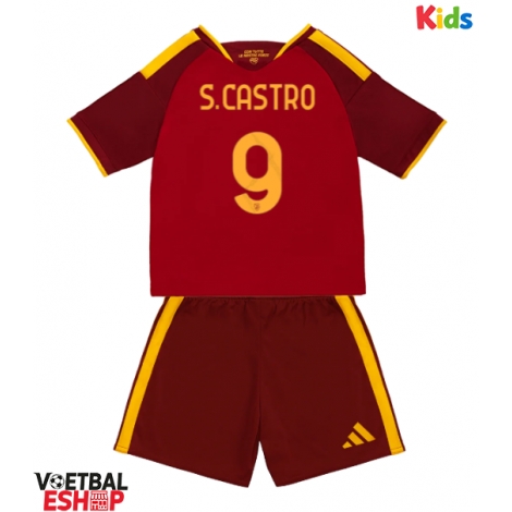 AS Roma Santiago Castro #9 Thuis tenue Kids 2026-27 Korte Mouw (+ Korte broeken)