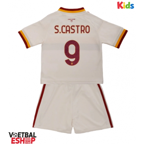 AS Roma Santiago Castro #9 Uit tenue Kids 2026-27 Korte Mouw (+ Korte broeken)