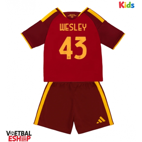 AS Roma Wesley Franca #43 Thuis tenue Kids 2026-27 Korte Mouw (+ Korte broeken)