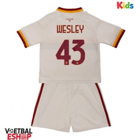 AS Roma Wesley Franca #43 Uit tenue Kids 2026-27 Korte Mouw (+ Korte broeken)