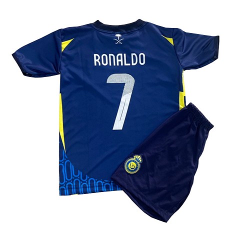 Al-Nassr Cristiano Ronaldo #7 Uit tenue Kids 2024-25 Korte Mouw (+ Korte broeken)