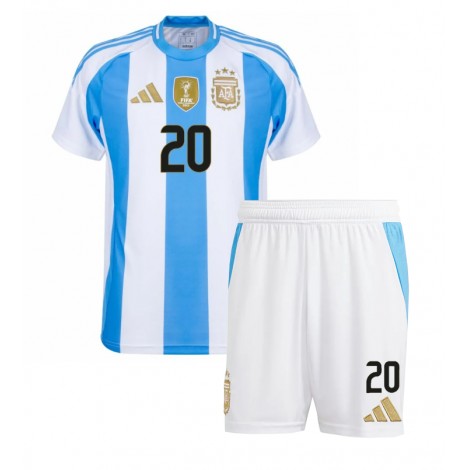 Argentinië Alexis Mac Allister #20 Thuis tenue Kids Copa America 2024 Korte Mouw (+ Korte broeken)