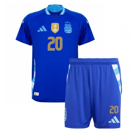 Argentinië Alexis Mac Allister #20 Uit tenue Kids Copa America 2024 Korte Mouw (+ Korte broeken)