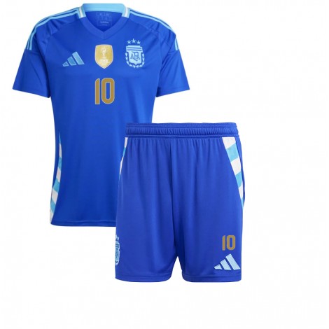Argentinië Lionel Messi #10 Uit tenue Kids Copa America 2024 Korte Mouw (+ Korte broeken)