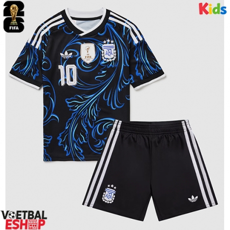 Argentinië Lionel Messi #10 Uit tenue Kids WK 2026 Korte Mouw (+ Korte broeken)