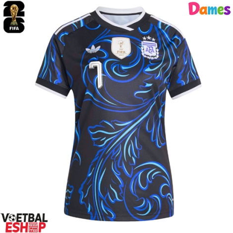 Argentinië Rodrigo De Paul #7 Uit tenue Dames WK 2026 Korte Mouw
