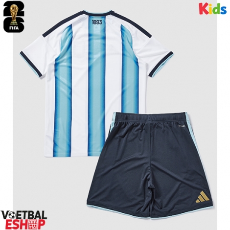 Argentinië Thuis tenue Kids WK 2026 Korte Mouw (+ Korte broeken)