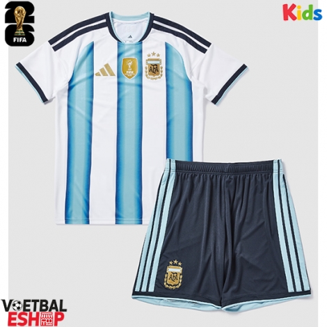 Argentinië Thuis tenue Kids WK 2026 Korte Mouw (+ Korte broeken)