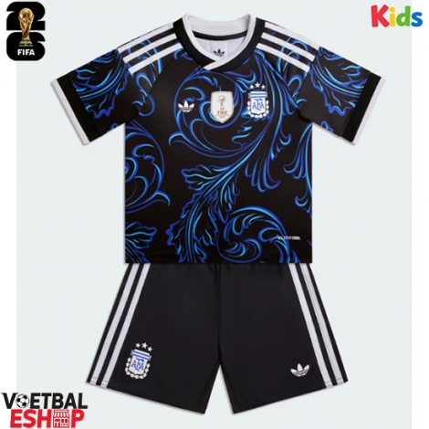 Argentinië Uit tenue Kids WK 2026 Korte Mouw (+ Korte broeken)