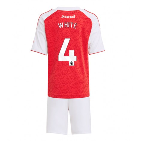 Arsenal Ben White #4 Thuis tenue Kids 2025-26 Korte Mouw (+ Korte broeken)