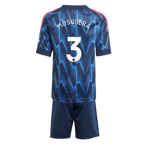 Arsenal Cristhian Mosquera #3 Uit tenue Kids 2025-26 Korte Mouw (+ Korte broeken)