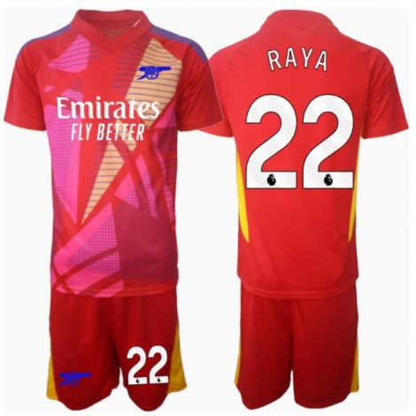 Arsenal David Raya #22 Keeper Uit tenue Kids 2024-25 Korte Mouw (+ Korte broeken)