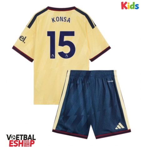 Arsenal Ezri Konsa #15 Derde tenue Kids 2026-27 Korte Mouw (+ Korte broeken)