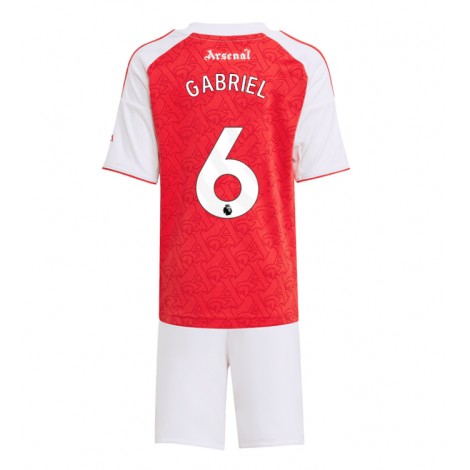 Arsenal Gabriel Magalhaes #6 Thuis tenue Kids 2025-26 Korte Mouw (+ Korte broeken)