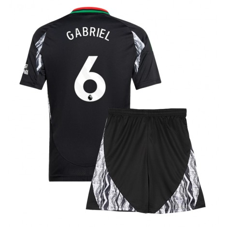 Arsenal Gabriel Magalhaes #6 Uit tenue Kids 2024-25 Korte Mouw (+ Korte broeken)