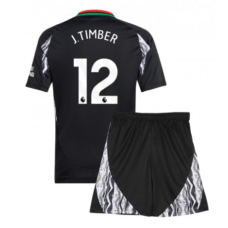 Arsenal Jurrien Timber #12 Uit tenue Kids 2024-25 Korte Mouw (+ Korte broeken)