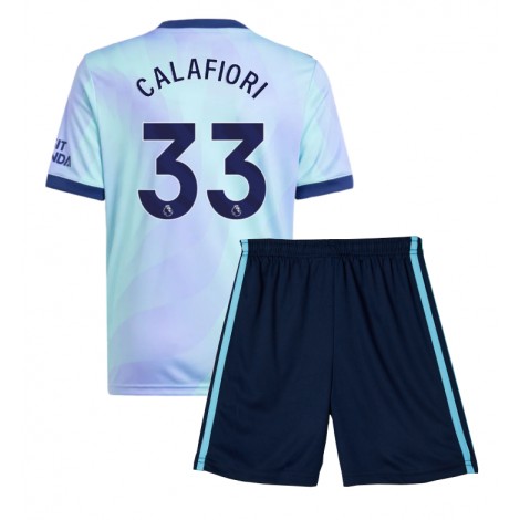 Arsenal Riccardo Calafiori #33 Derde tenue Kids 2024-25 Korte Mouw (+ Korte broeken)