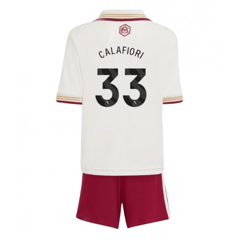 Arsenal Riccardo Calafiori #33 Derde tenue Kids 2025-26 Korte Mouw (+ Korte broeken)