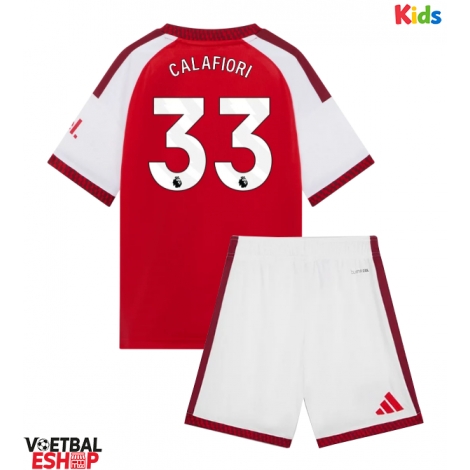 Arsenal Riccardo Calafiori #33 Thuis tenue Kids 2026-27 Korte Mouw (+ Korte broeken)