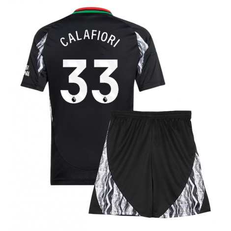 Arsenal Riccardo Calafiori #33 Uit tenue Kids 2024-25 Korte Mouw (+ Korte broeken)