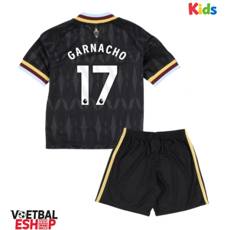 Aston Villa Alejandro Garnacho #17 Uit tenue Kids 2026-27 Korte Mouw (+ Korte broeken)